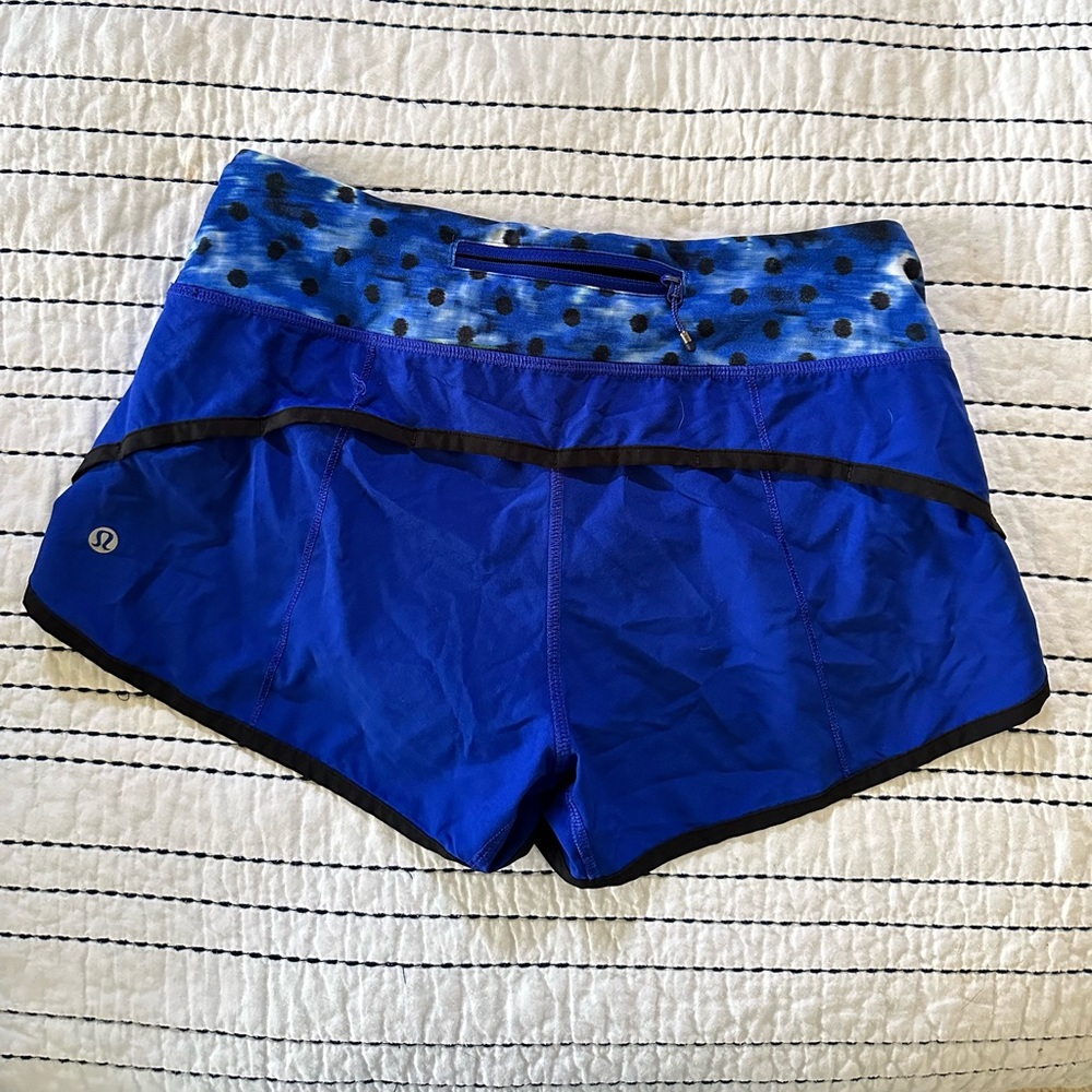Lululemon blue speed up shorts